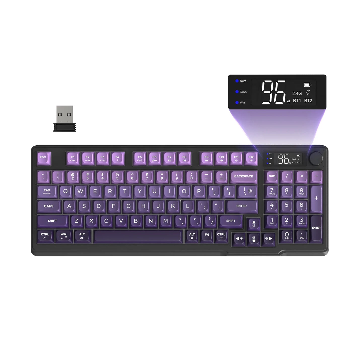 Attack Shark Bluetooth Wireless Gaming Keyboard With Display And Knob