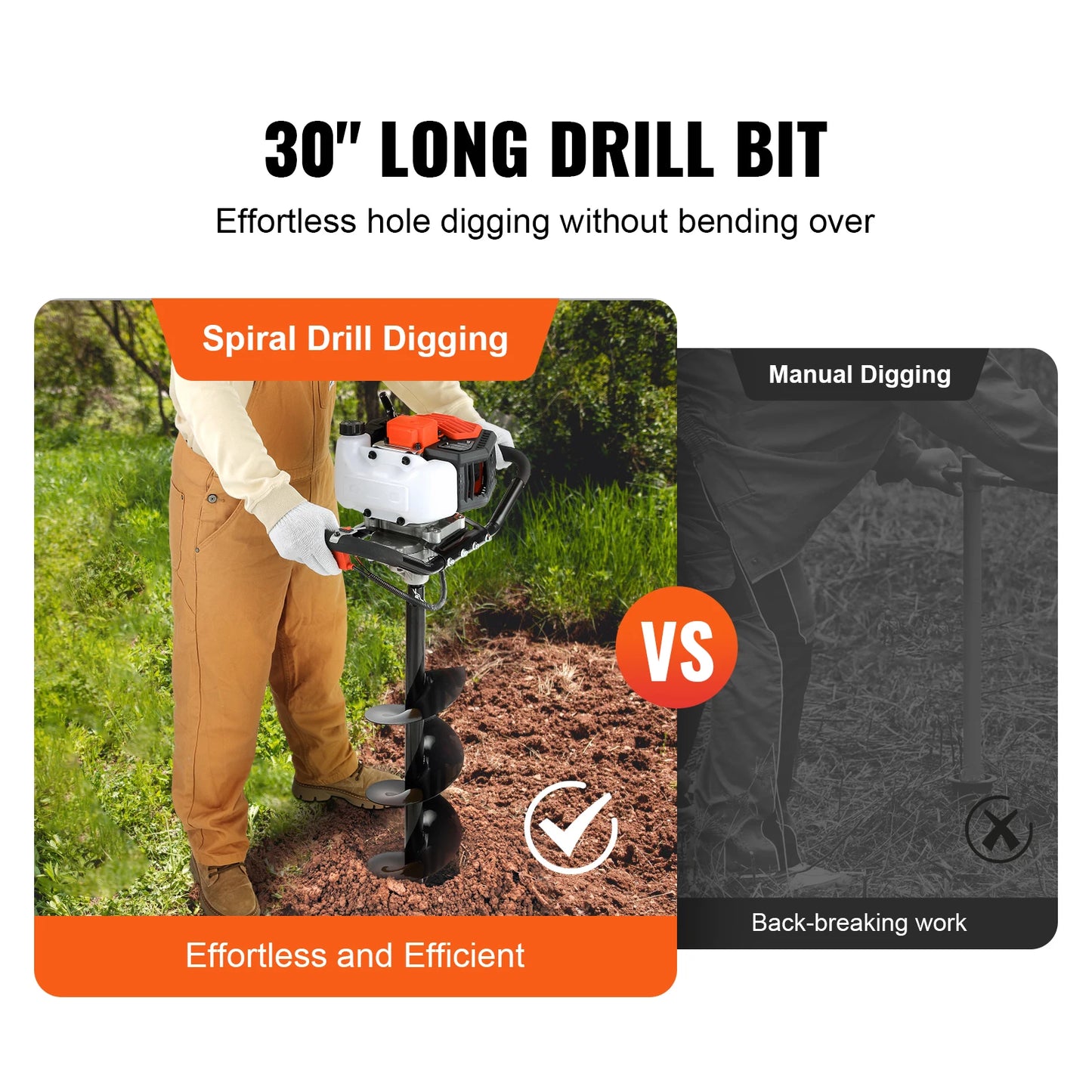 SucceBuy Gas Powered Post Hole Digger Earth Auger Pro