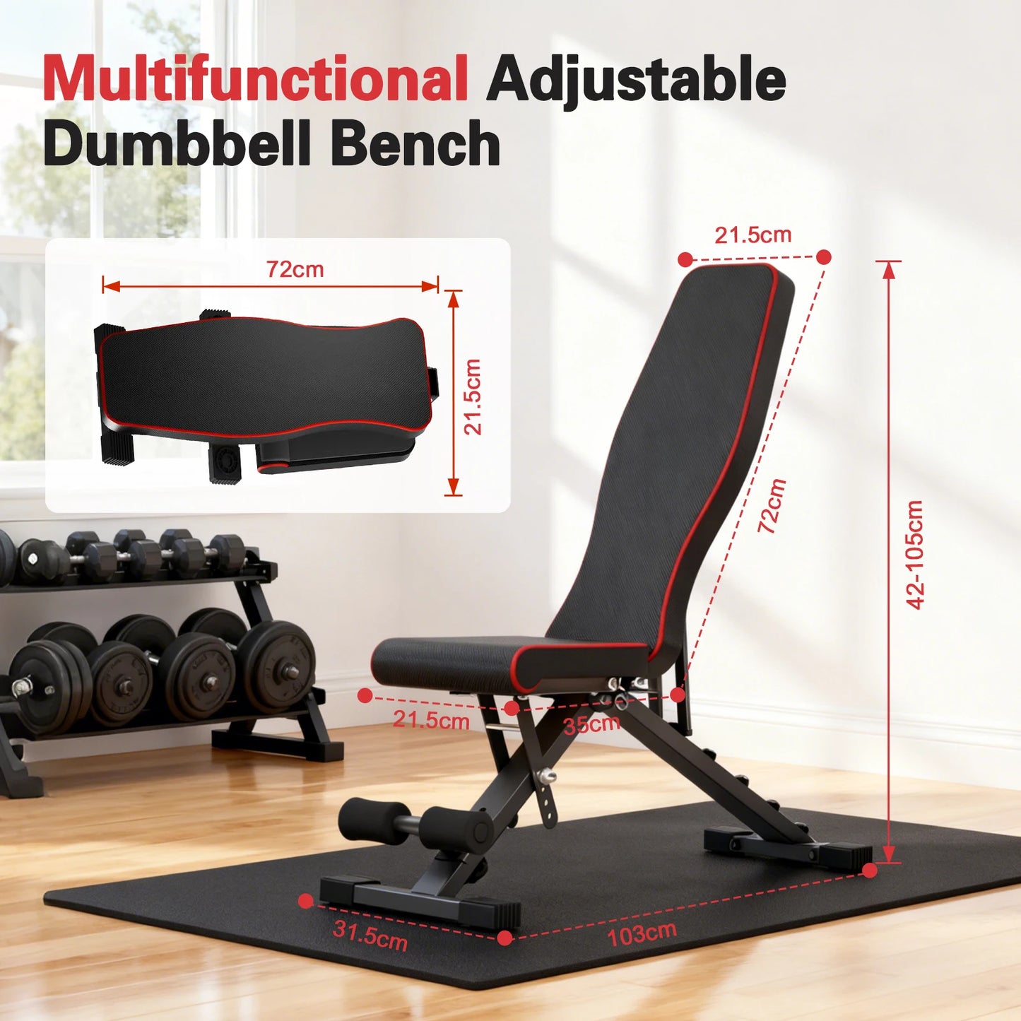 Multifunctional Adjustable Dumbbell Bench Foldable For Full Body Workout 660LBS