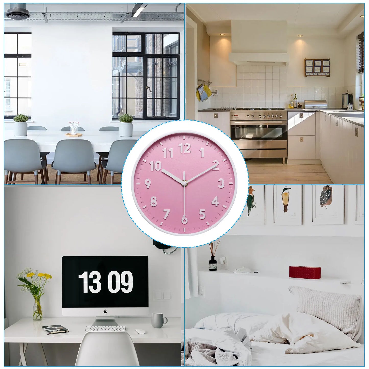 UXCELL Wall Clock Quartz Battery Operated Silent Non-Ticking