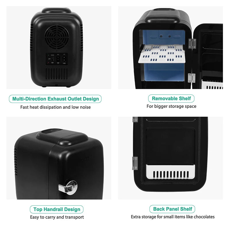 Crownful Mini Fridge Dual Voltage Beauty Skincare Refrigerator Car