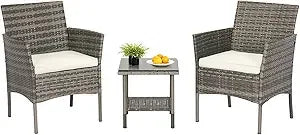 Patio Furniture 5 Piece Outdoor Wicker Conversation Set