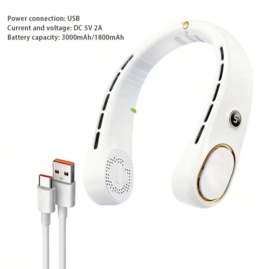 Portable Neck Fan 360 Degree Airflow With 3000mAh Battery