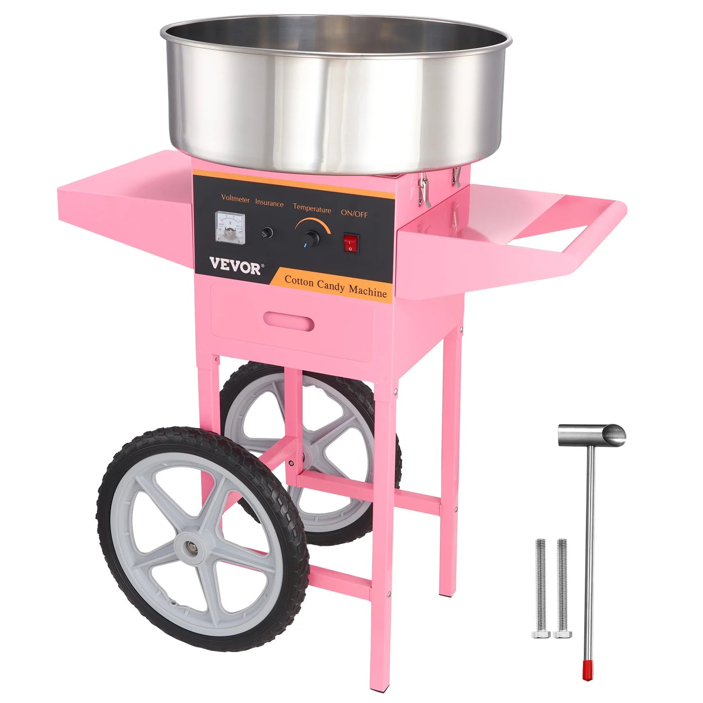 SucceBuy Commercial Cotton Candy Machine With Cart 1000W