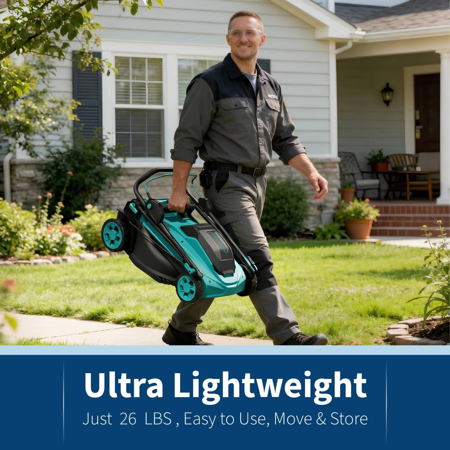 HiMISS 40V Cordless Lawn Mower With Dual Battery Pack