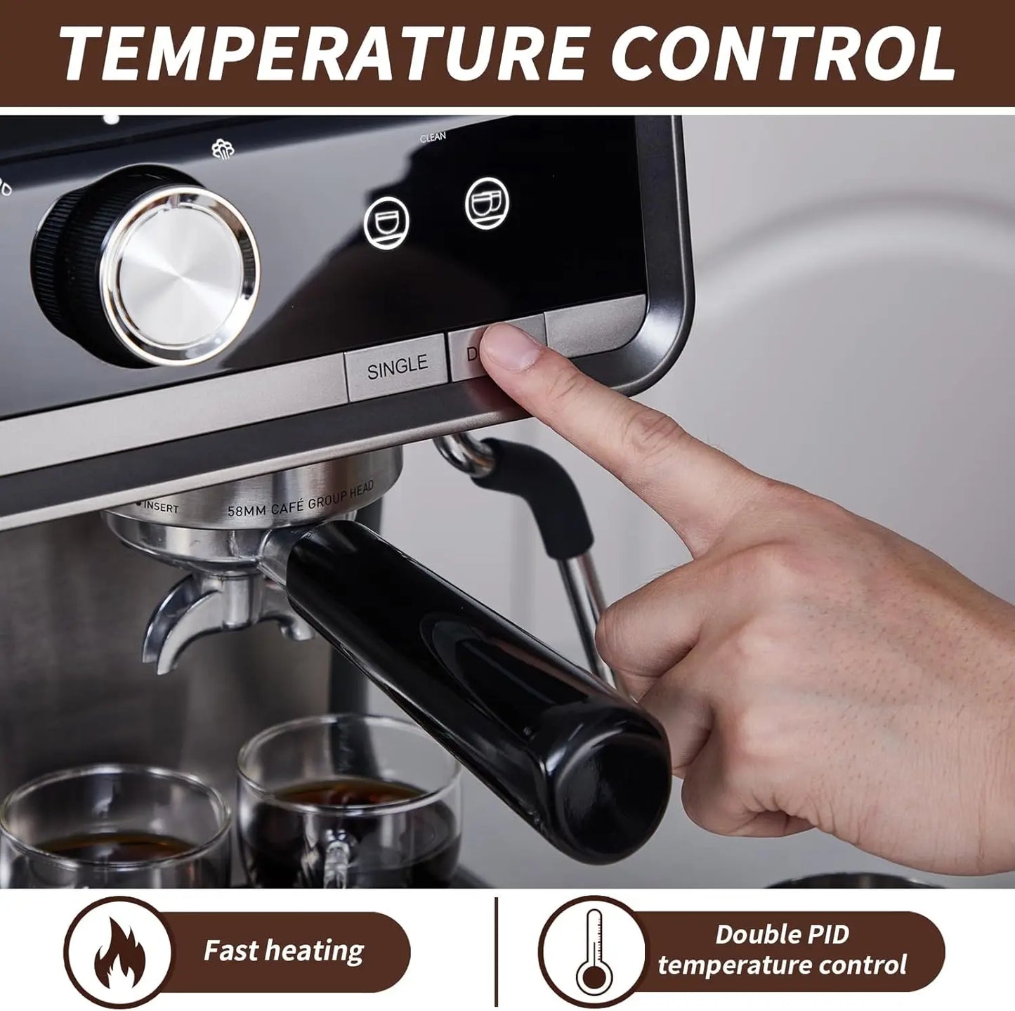 Acekool Espresso Machine With Grinder And Milk Frother