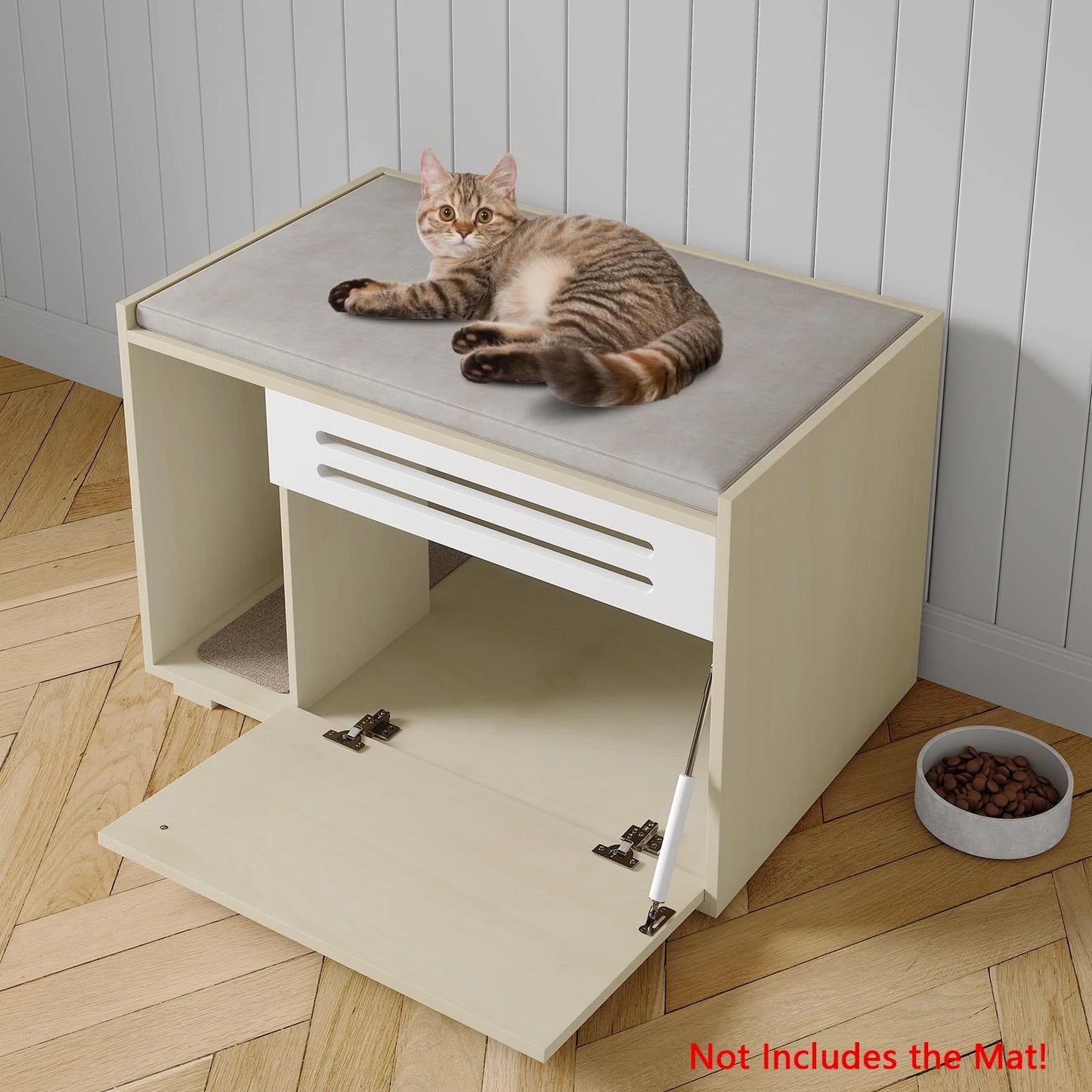HiMISSCN 2 in 1 Cat House End Table Litter Cabinet
