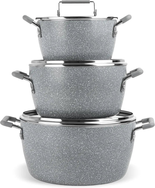 Nonstick Stackable Pots Set 6-Piece Cookware For Home Chefs