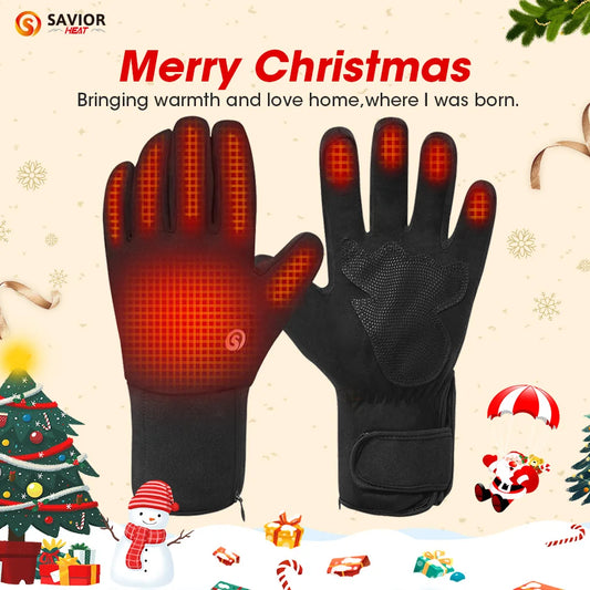 Savior Heat Heated Winter Gloves Unisex Waterproof Touchscreen Battery Powered