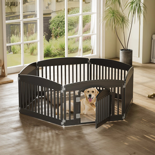 JHK Plastic Dog Playpen Expandable Pet Fence Portable Indoor Outdoor