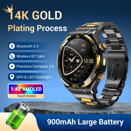 IOWODO W90Pro GPS Smartwatch Waterproof With Flashlight