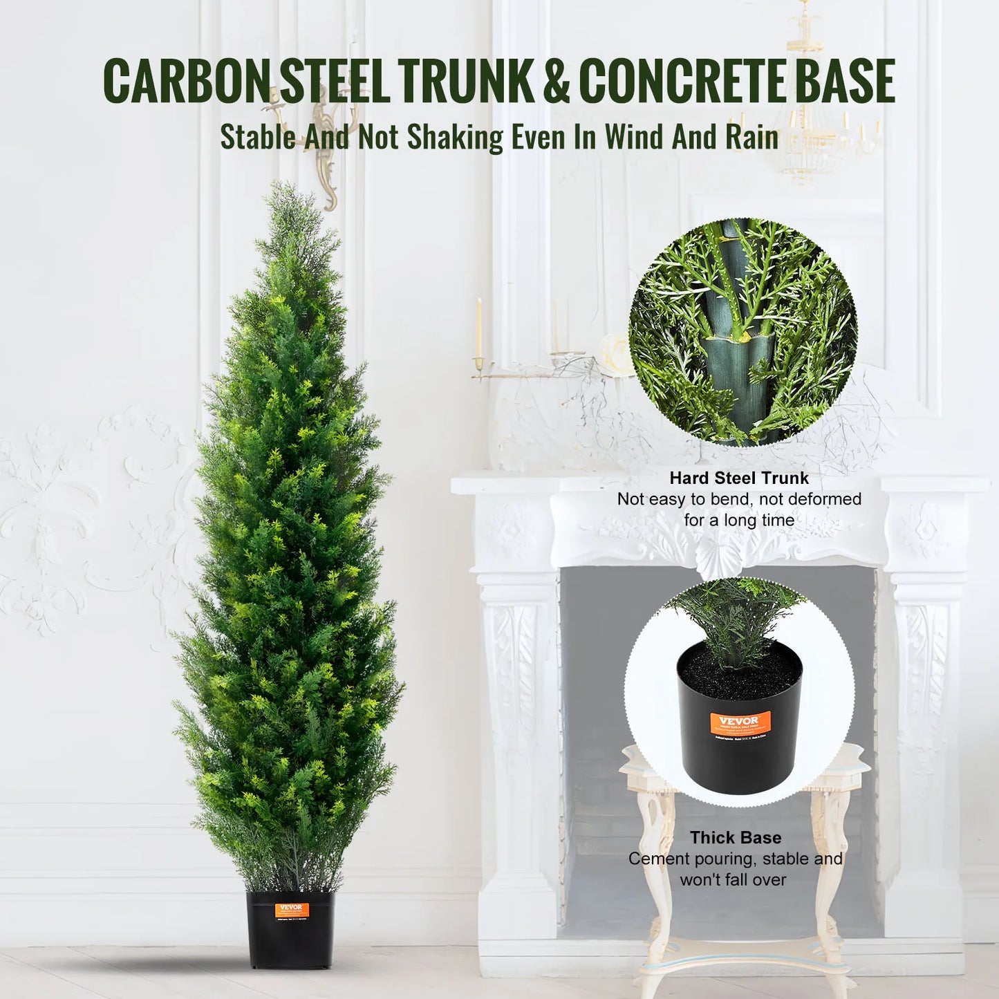 SucceBuy Artificial Cedar Topiary Tree for Home Outdoor Decor