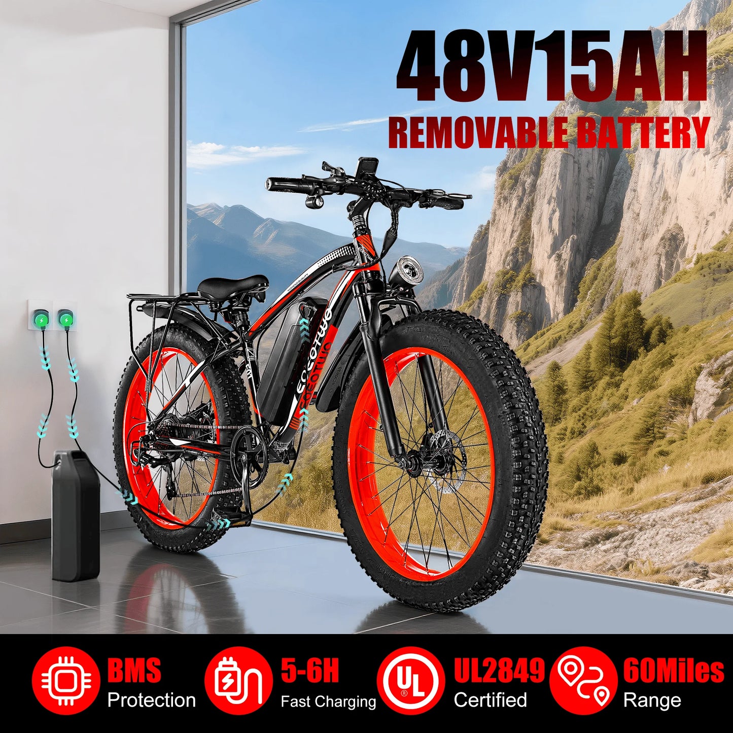 EOEOTWO Electric Bike For Adults 1500W Peak Motor 34MPH Aluminum