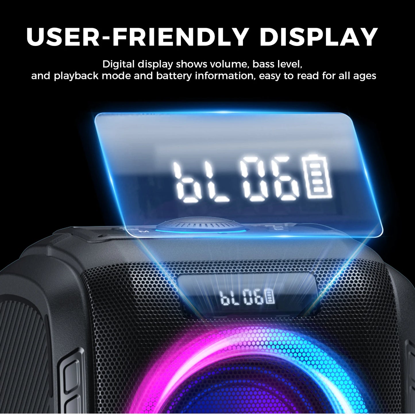W-King 250W Peak Bluetooth Speaker With Custom Bass