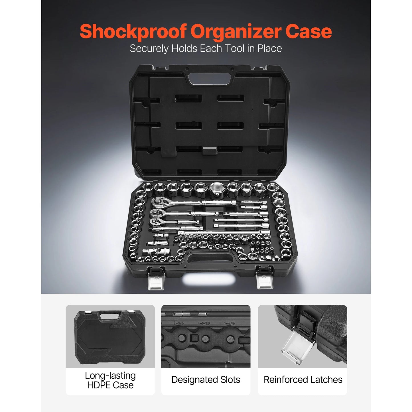 SucceBuy 86 Piece Socket Set With Ratchet Wrench For Mechanic