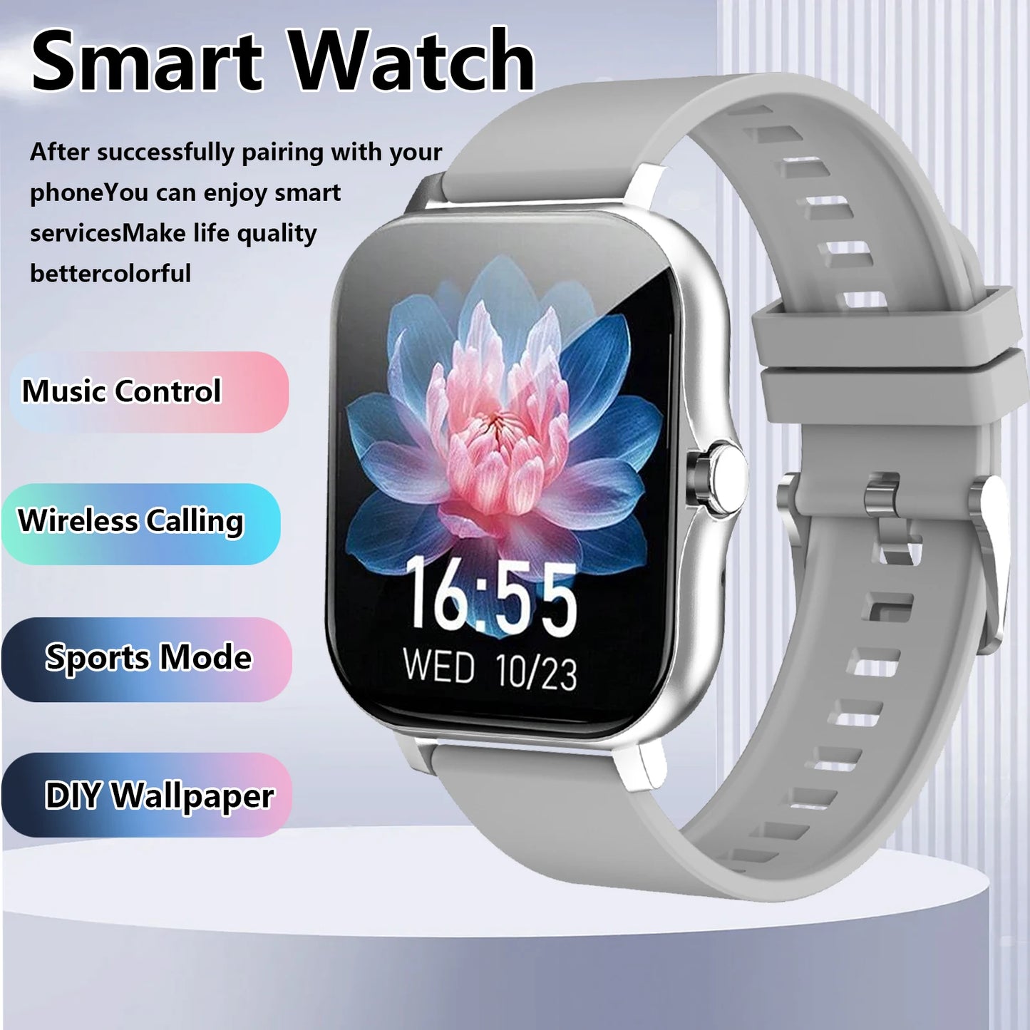Odelettevcy Smartwatch With Calls Reminders Music Playback Multi Sport