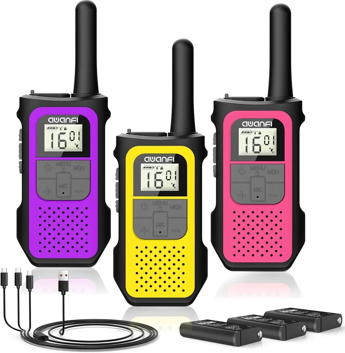 AWANFI Walkie Talkies Long Range Rechargeable Two Way Radios VOX