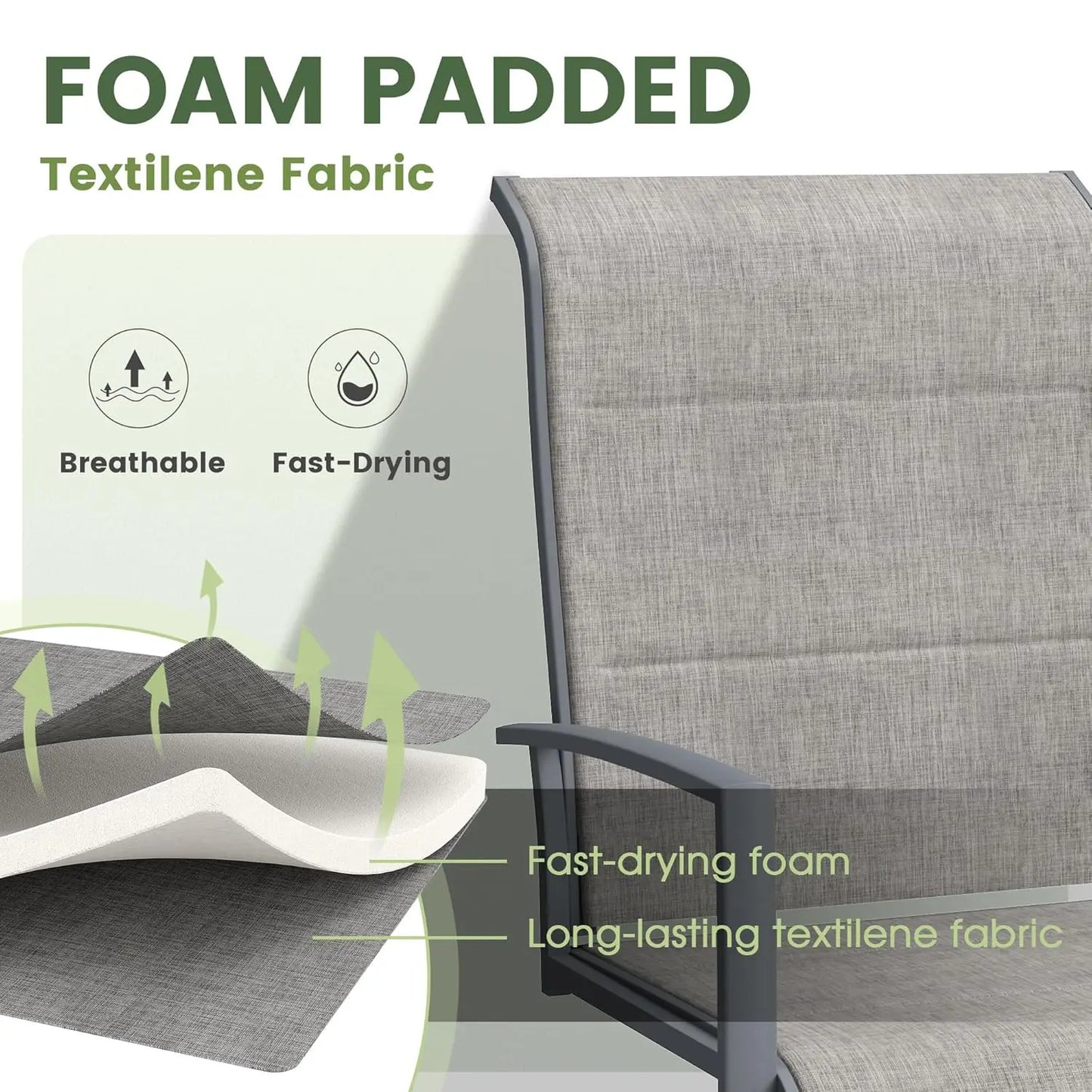 Outdoor Seven Piece Patio Dining Set With Textilene Swivel Chairs