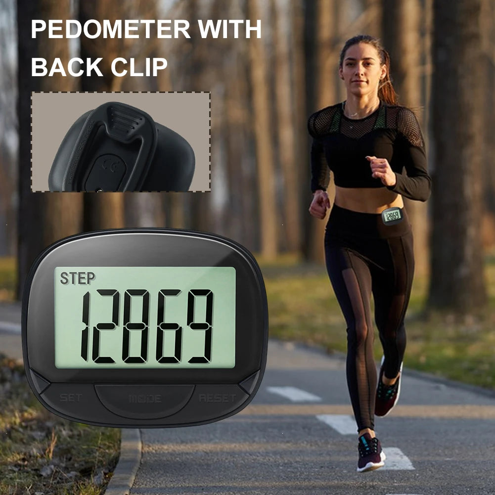 Clip On Pedometer Electronic Digital Display Step Tracker For Adults