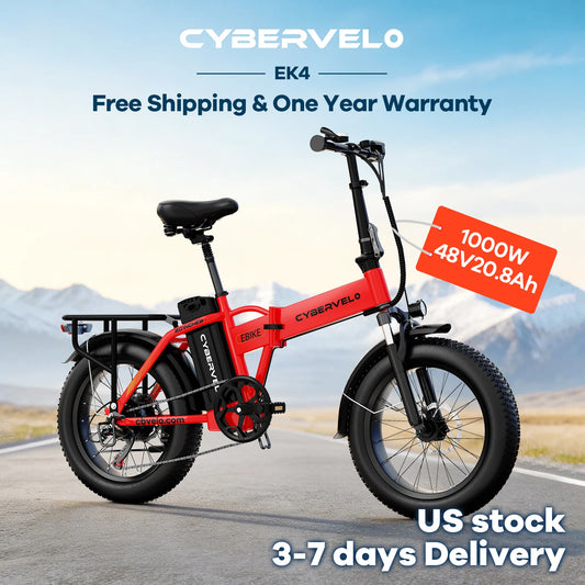 Cybervelo EK4 Folding Electric Bike 1000W 48V 20Ah 30 MPH