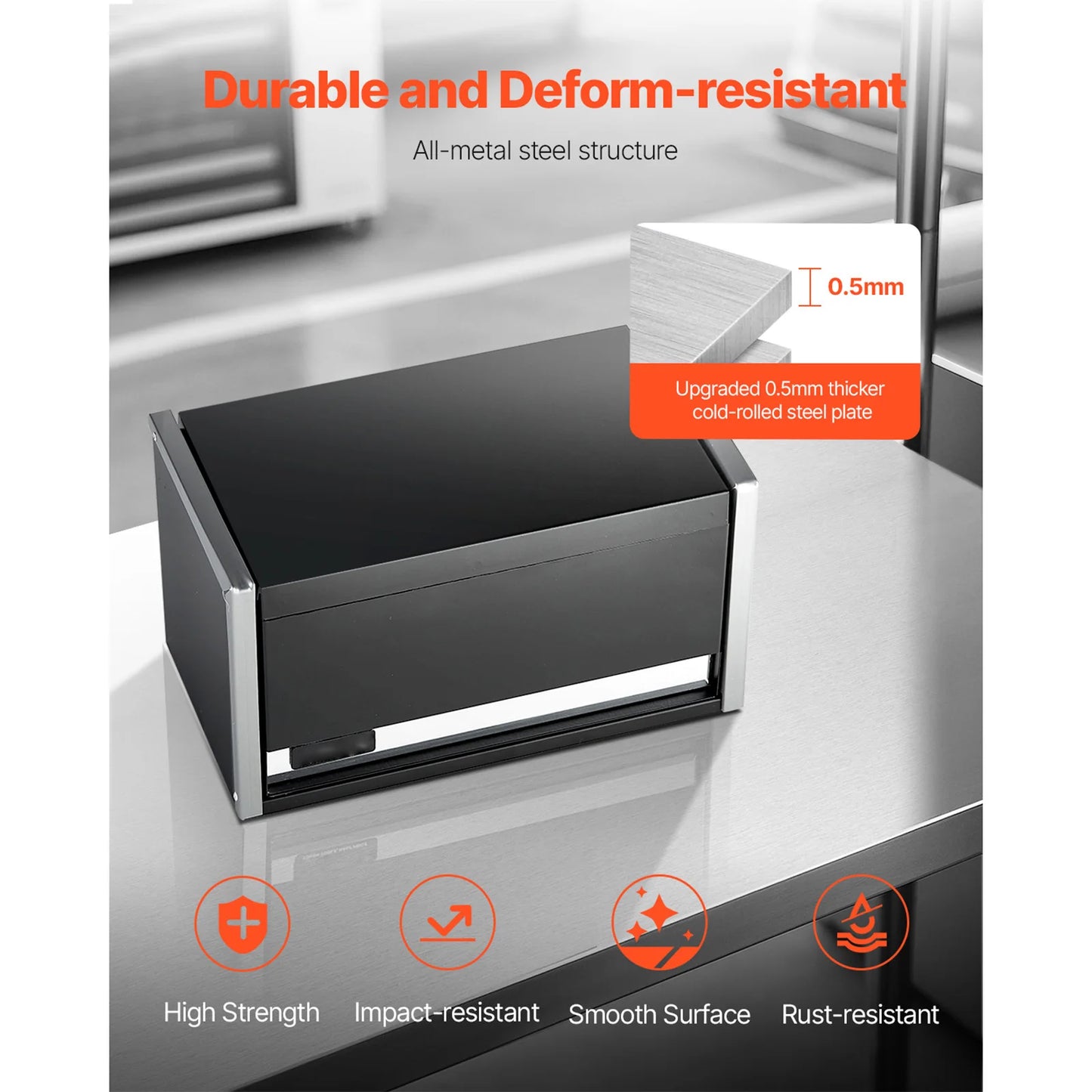 SucceBuy 3 Drawer Metal Tool Box with Ball Bearing