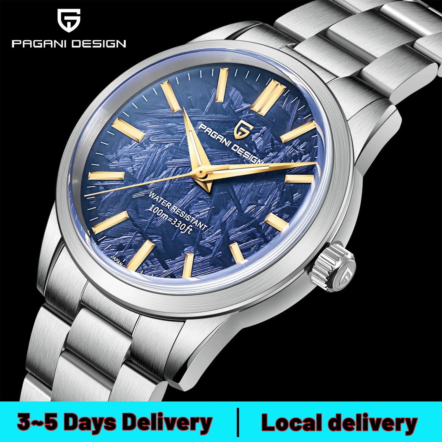 PAGANI DESIGN Quartz Watch For Men Ultra Thin Stainless Steel