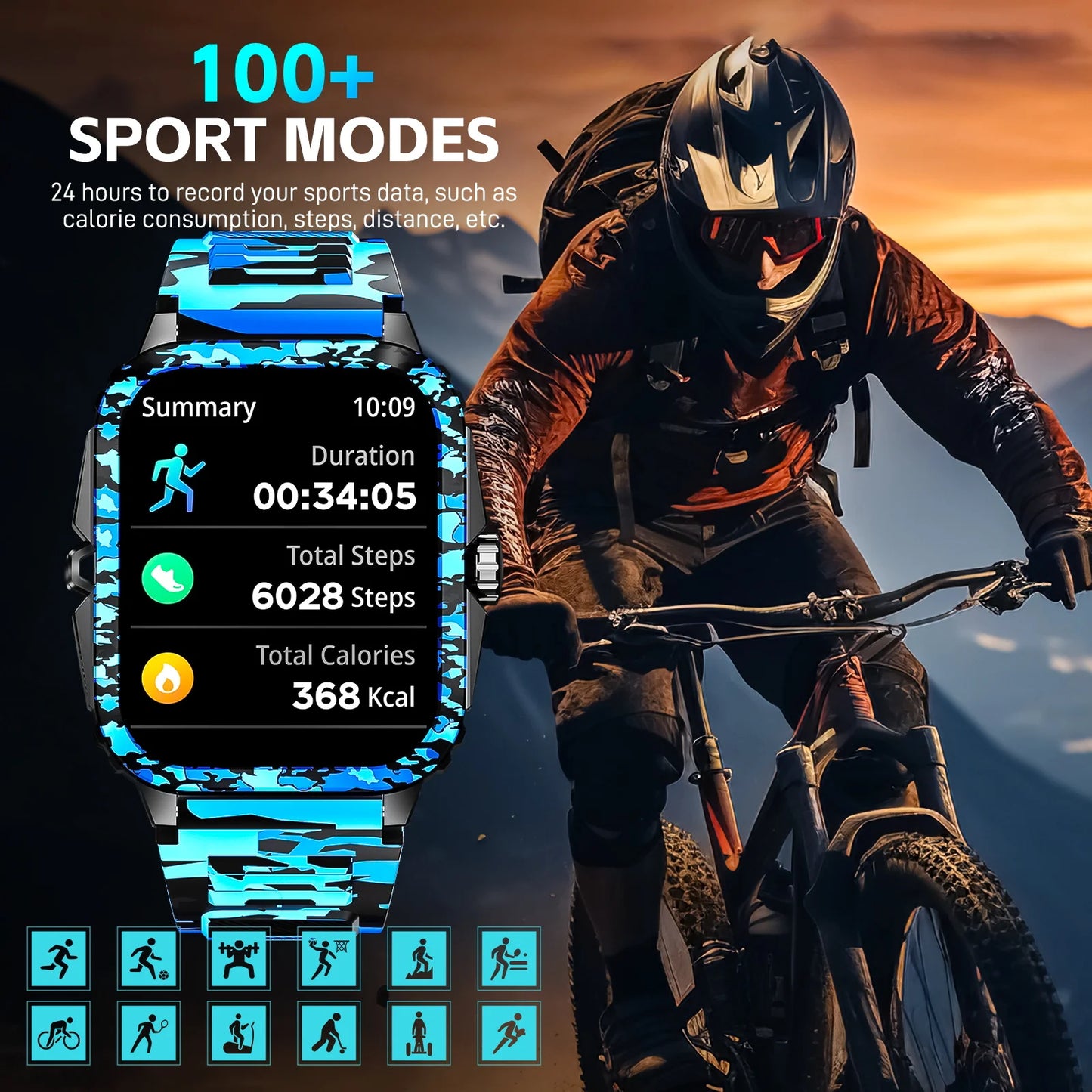 LaNikar Smart Watch 3ATM Waterproof Men Fitness Tracker