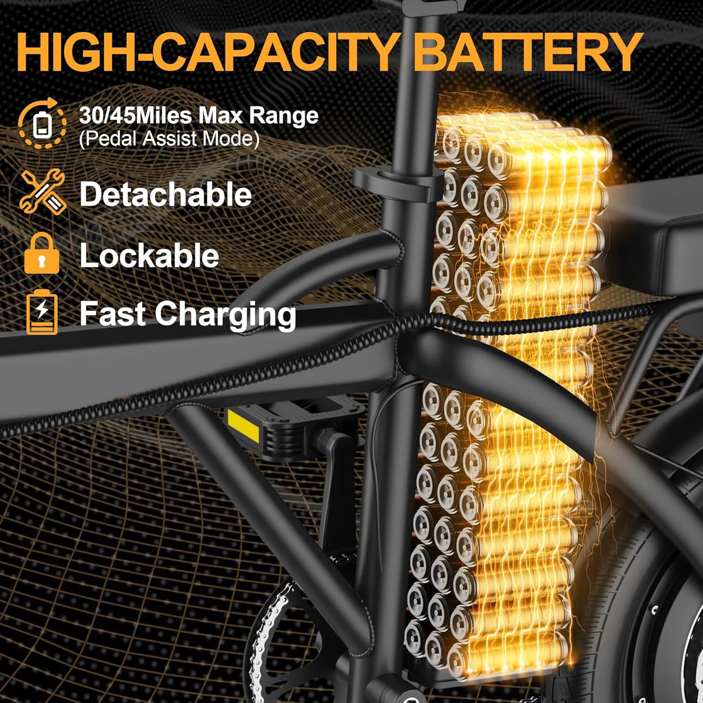 Ladped Foldable Electric Bike 500W 48V Dual Seat Mini E Bike