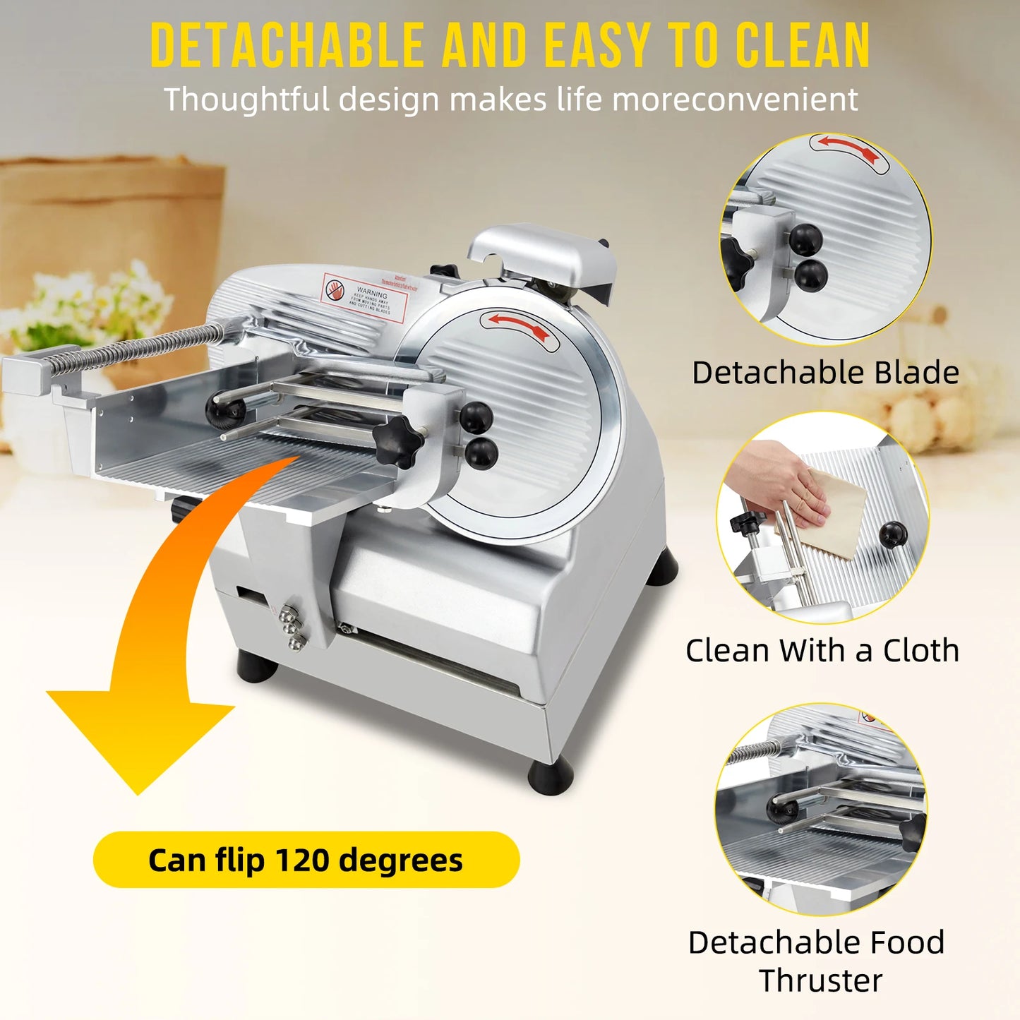 Adoolla Automatic Meat Slicer 240W 430W Dual Motor Blade