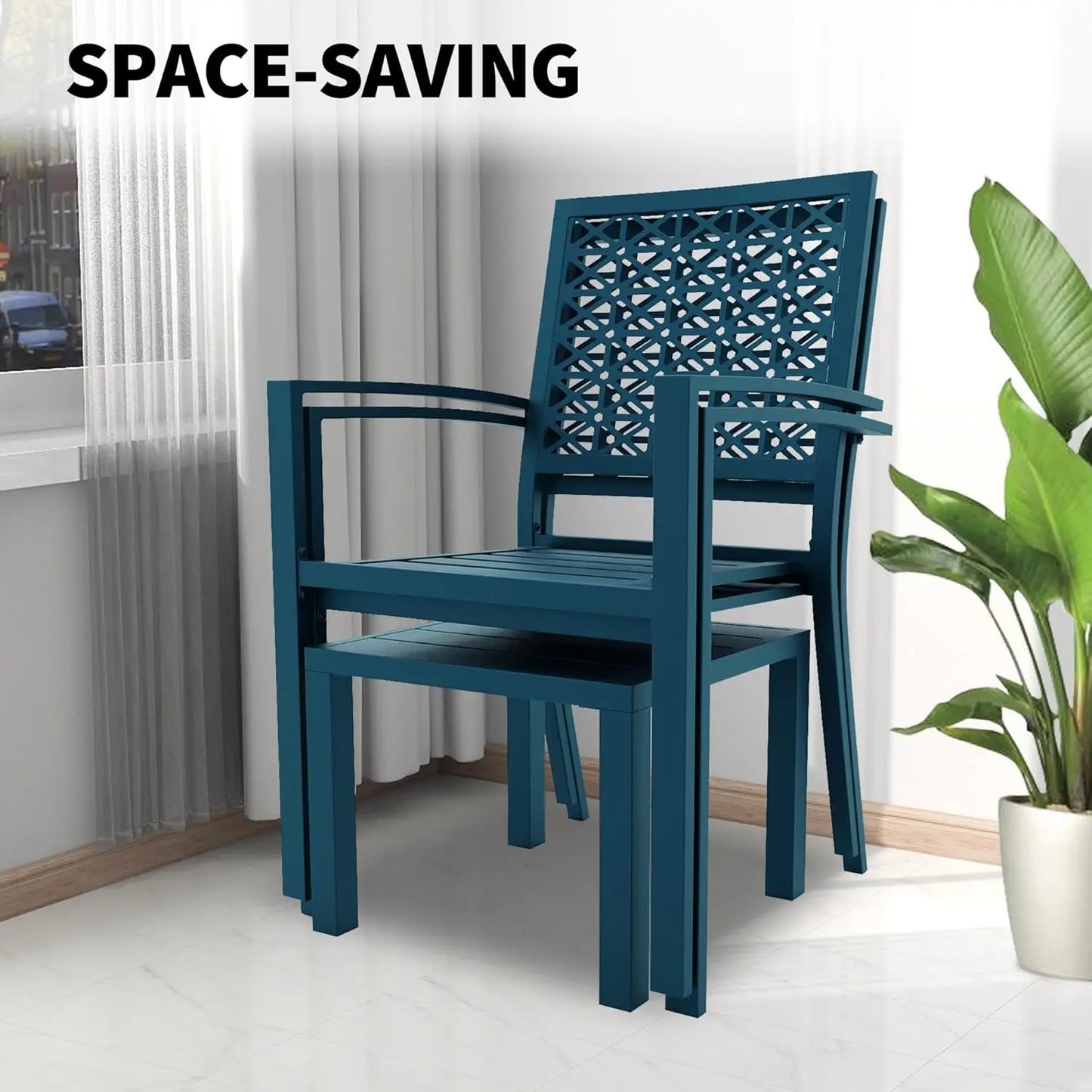 TWISTER.CK Patio Bistro Set 3 Piece Table and Chairs