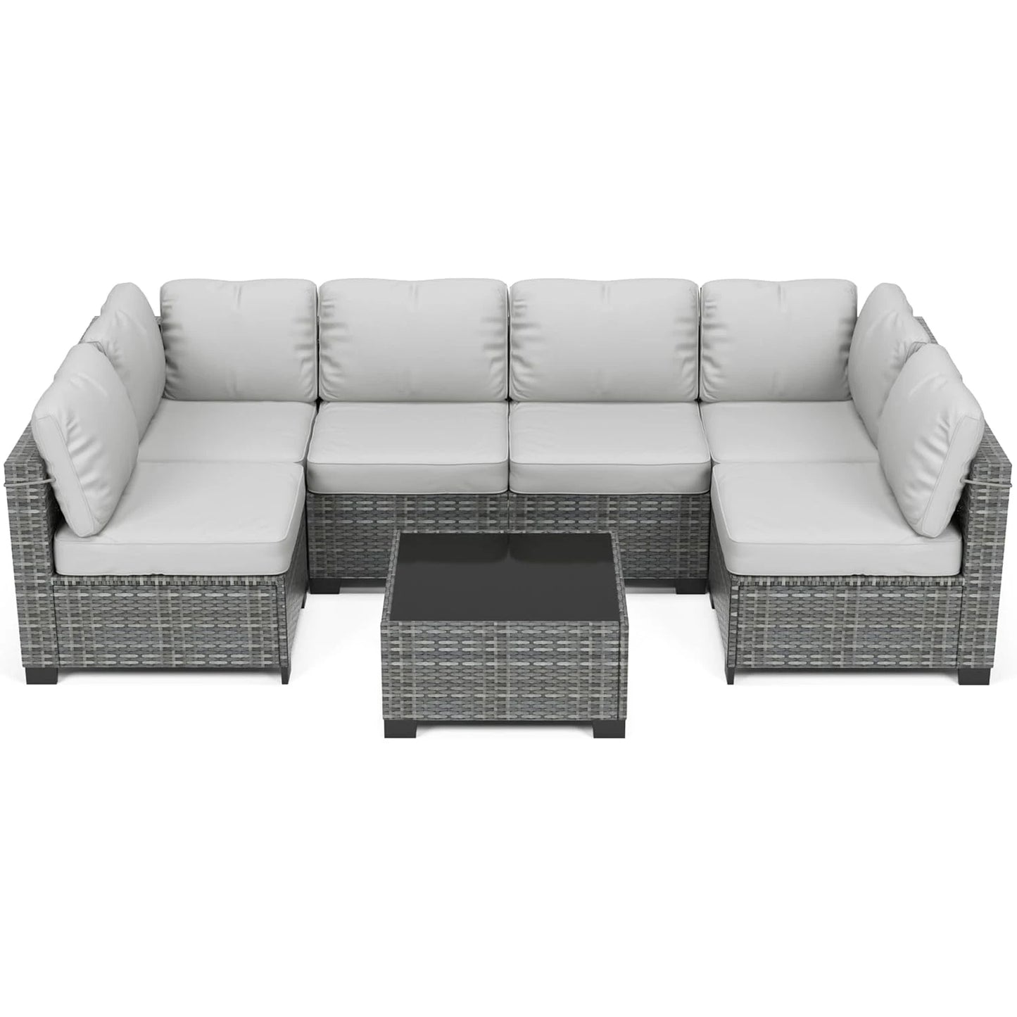 HobbyLane Modular Outdoor Furniture Set PE Rattan Wicker Sectional