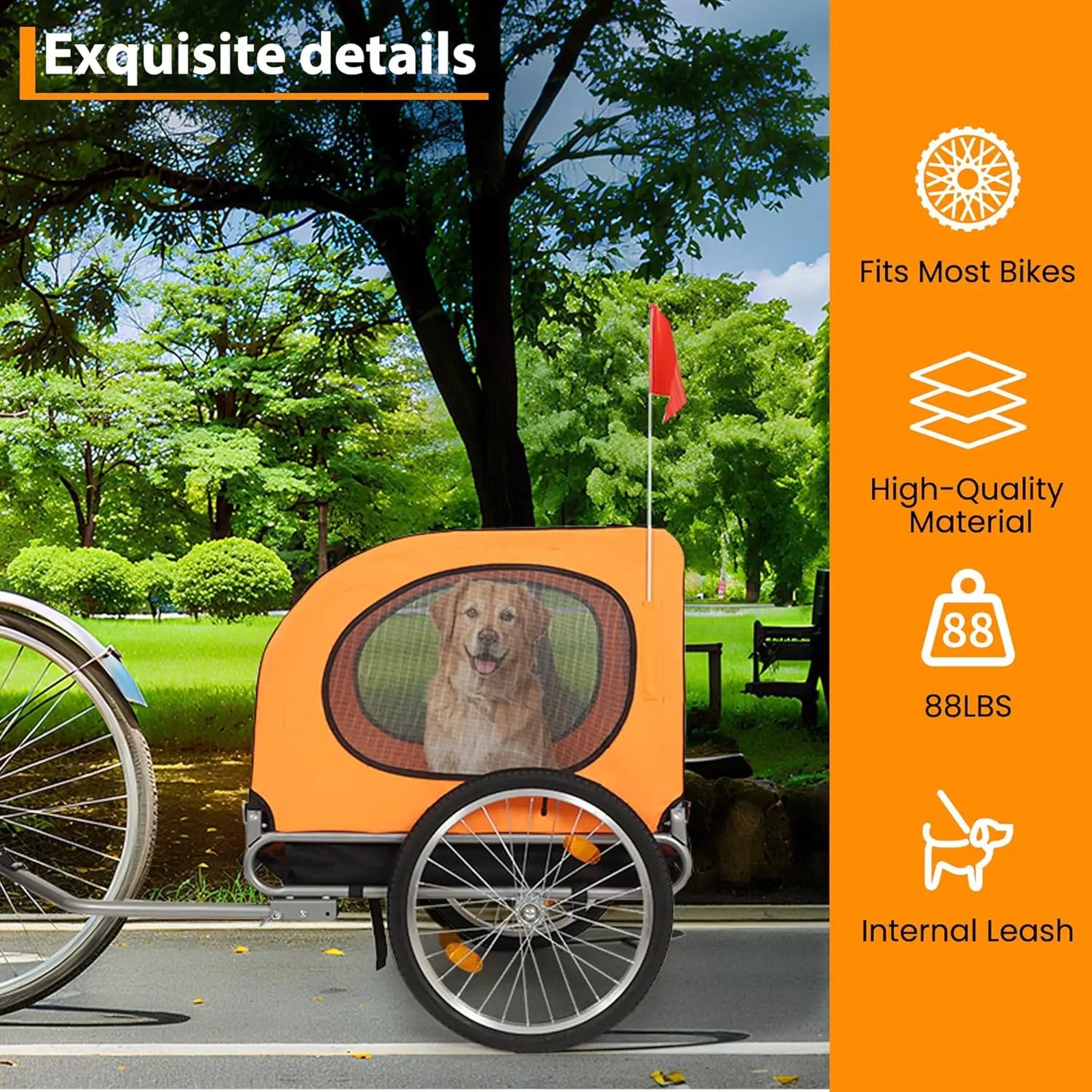 TWISTER.CK Dog Bike Trailer Carrier Foldable With Quick Release Wheels