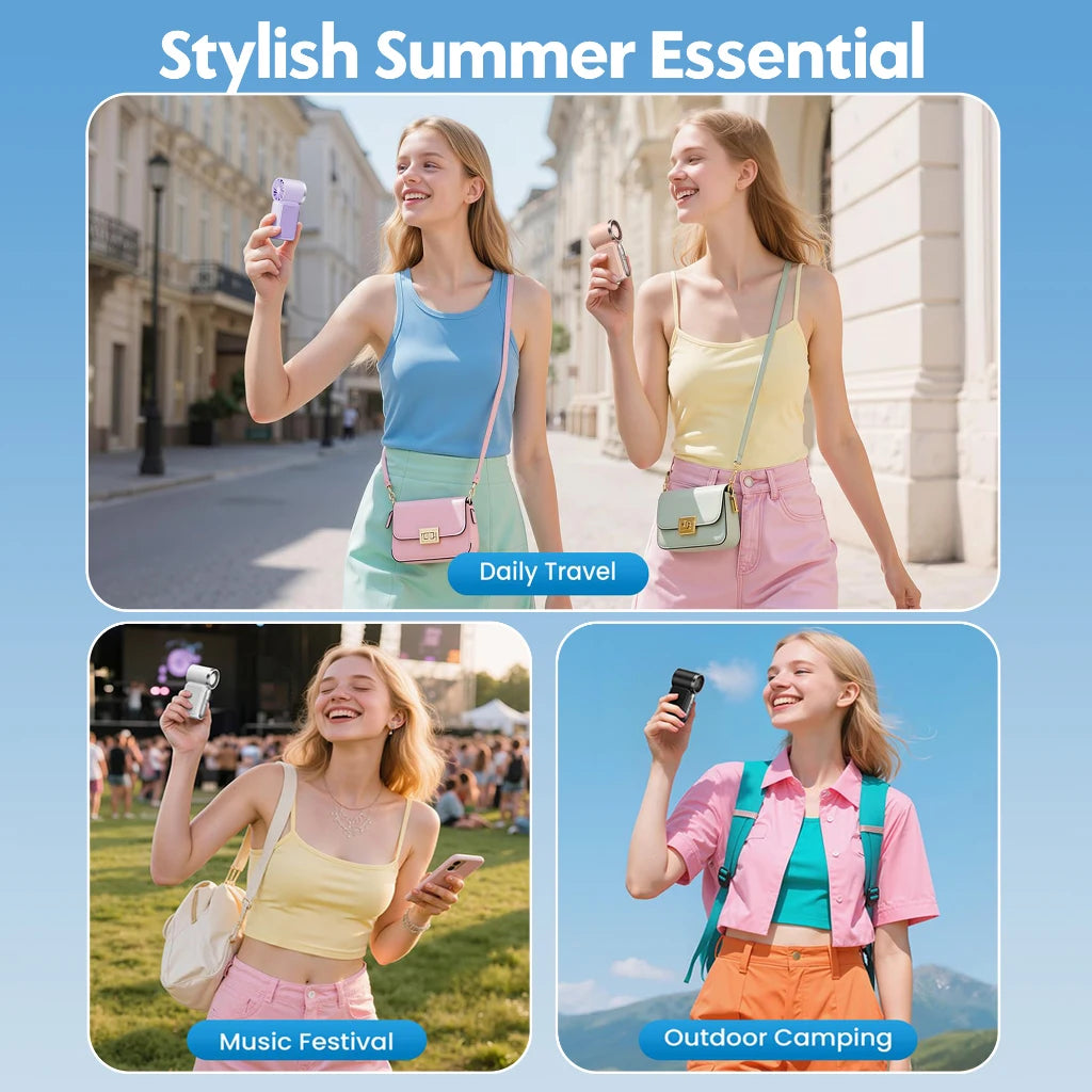 Mini Handheld Fan 3600mAh Portable Turbo Pocket For Outdoor Travel