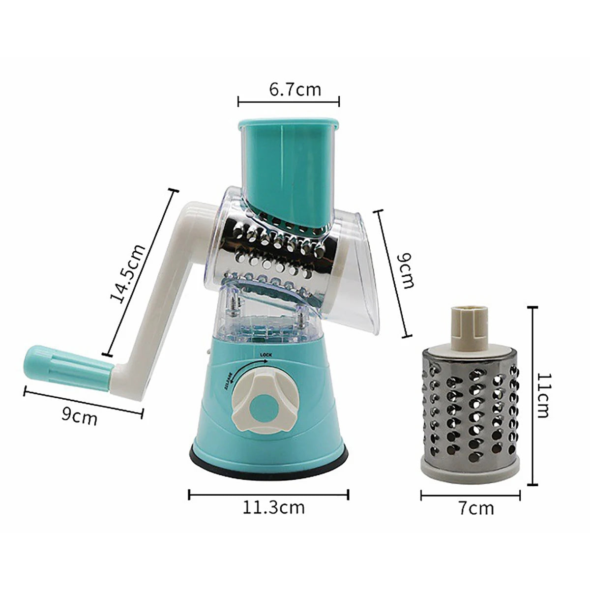 AEHOME Vegetable Slicer Shredder Tool Three Drum Manual Grater