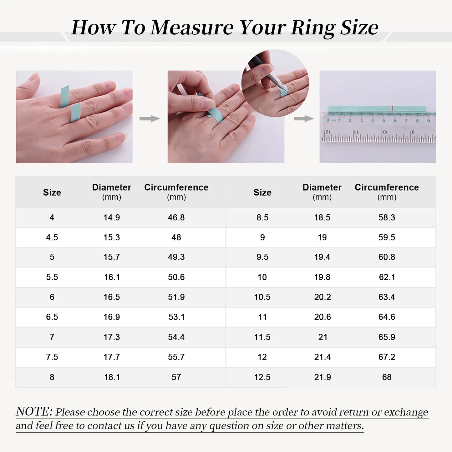 ATTAGEMS Moissanite Ring S925 Sterling Silver Round Cut