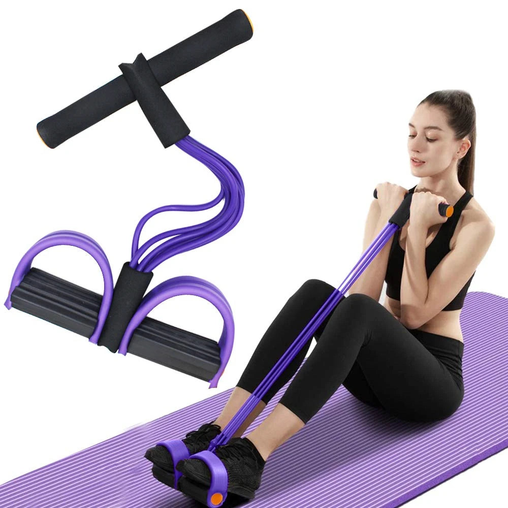 Six-Tube Resistance Band Set With Tension Rope For Full-Body Workouts