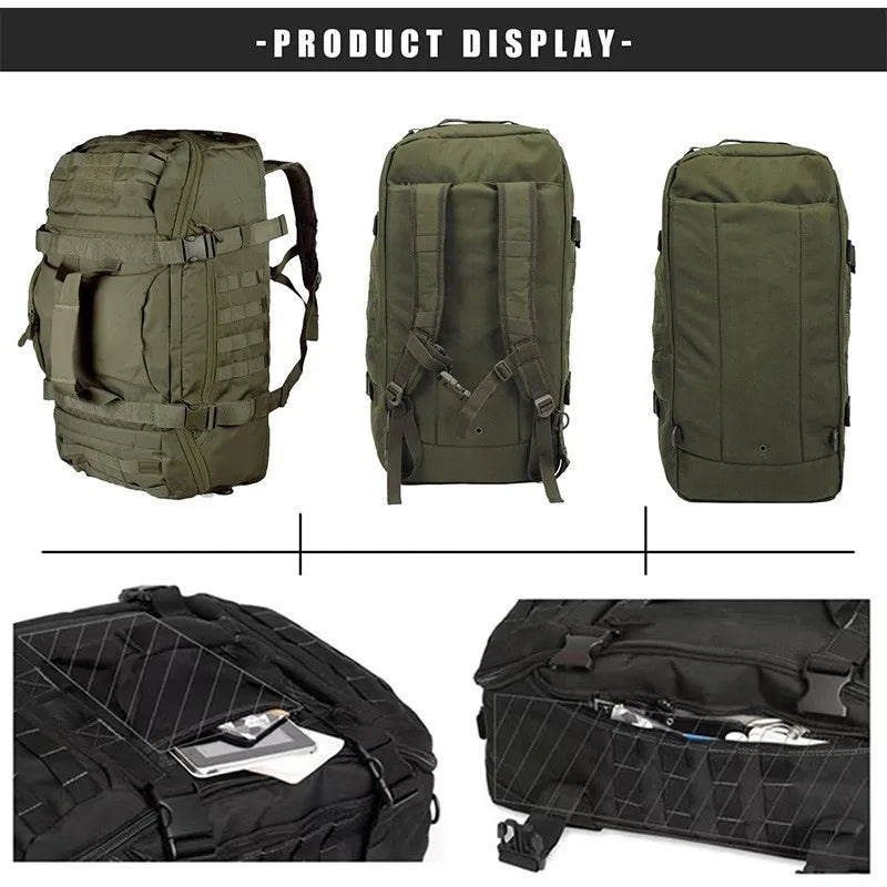 LQARMYCN 3 Way Duffle Bag Backpack Crossbody Travel