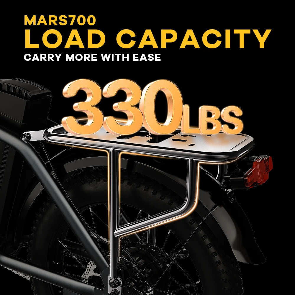 CYBERVELO Mars700 1000W Fat Tire Folding Ebike For All Terrain