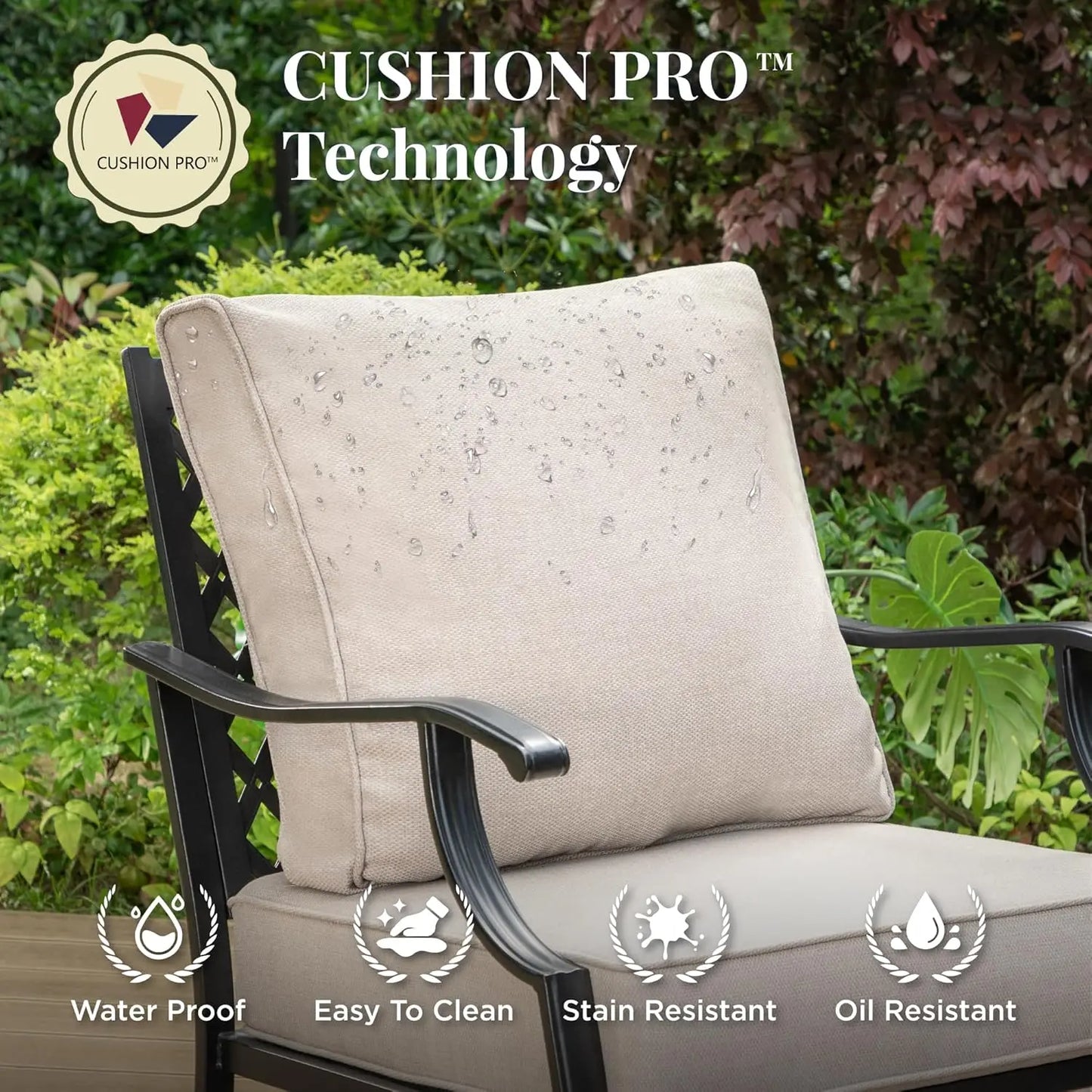 Patio Furniture Set 4-Piece Outdoor Metal Includes Sofa Swivel Chairs