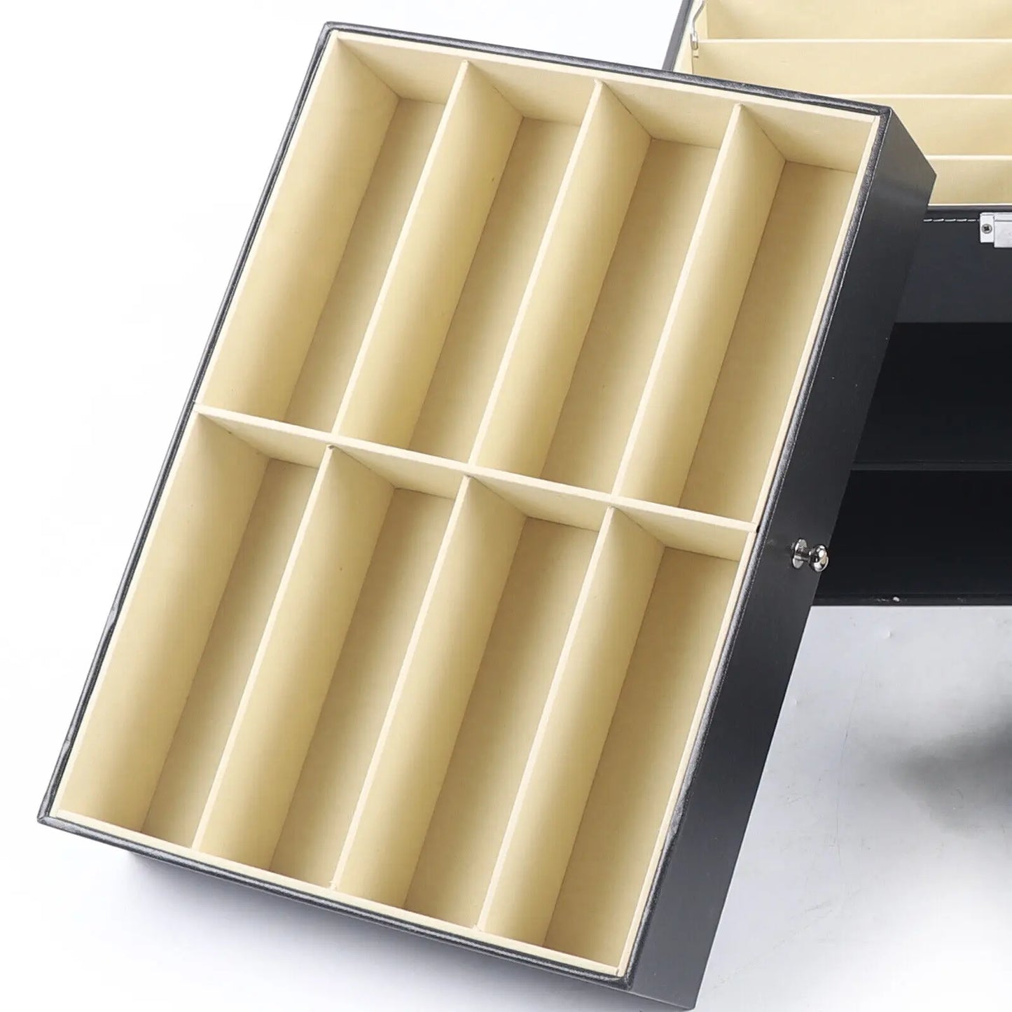 PU Leather Sunglasses Display Box With Glass Window Jewelry Organizer