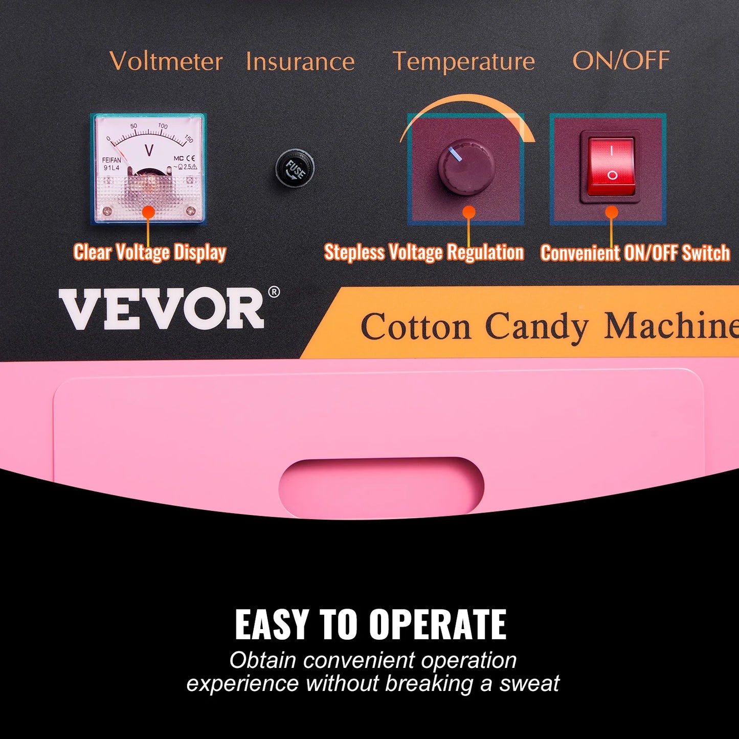 SucceBuy Commercial Cotton Candy Machine With Cart 1000W