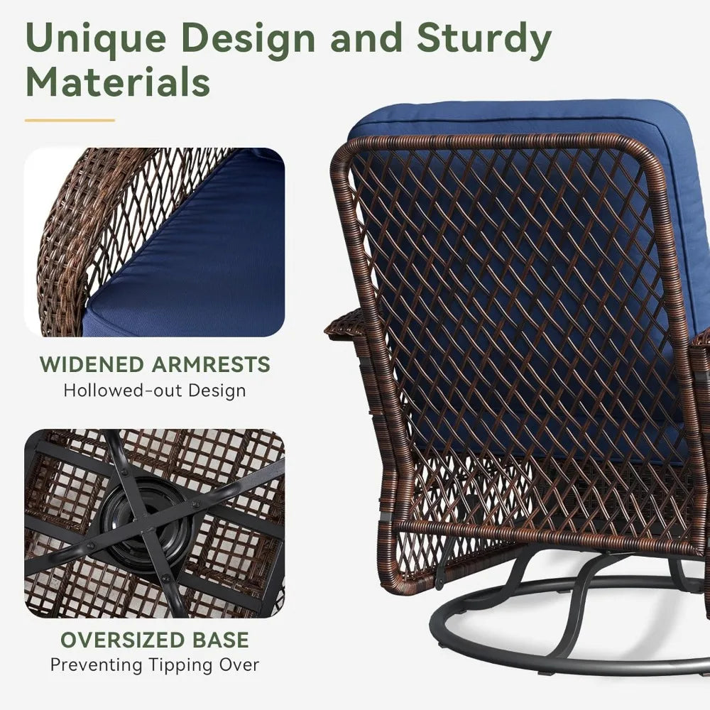 Outdoor Wicker Patio Furniture Set With Rocking Chairs