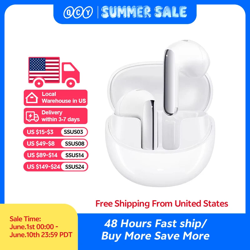 QCY AilyBuds ProPlus ANC Wireless Earbuds LDAC Bluetooth 5.3