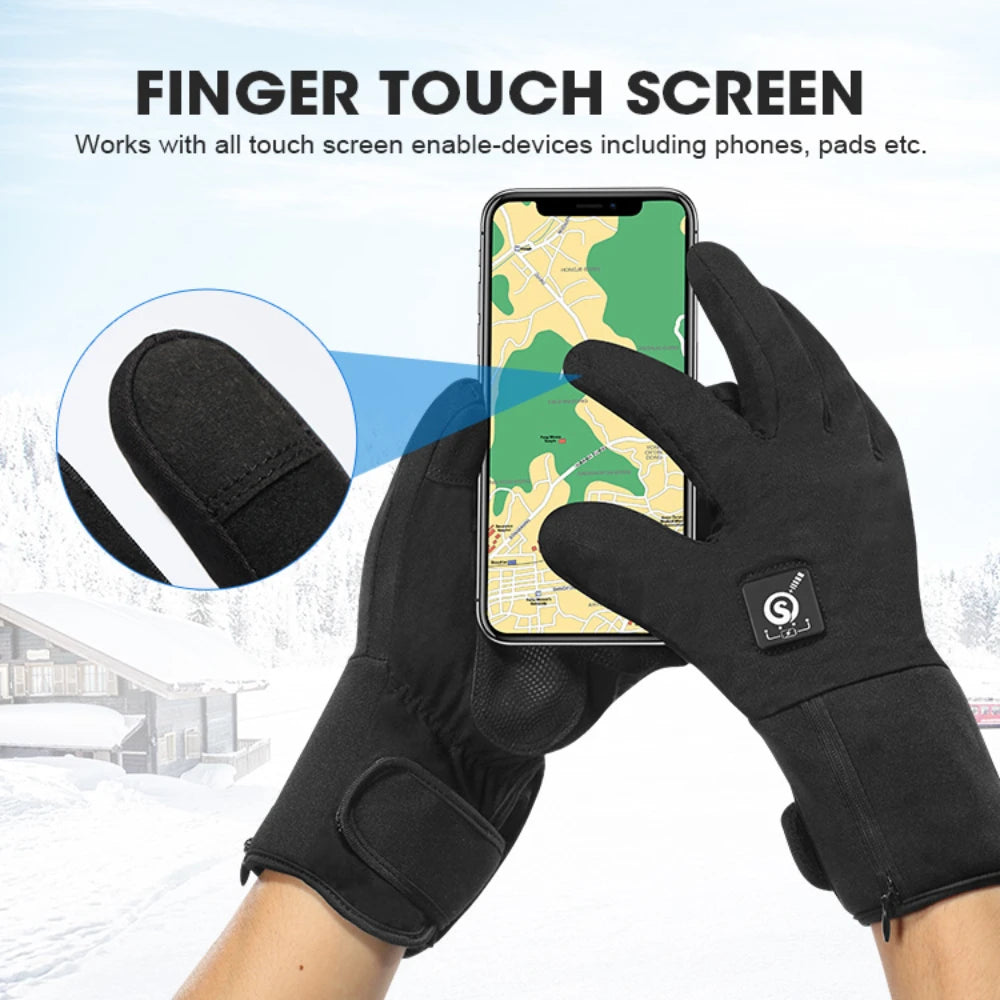 Savior Heat Heated Winter Gloves Unisex Waterproof Touchscreen Battery Powered