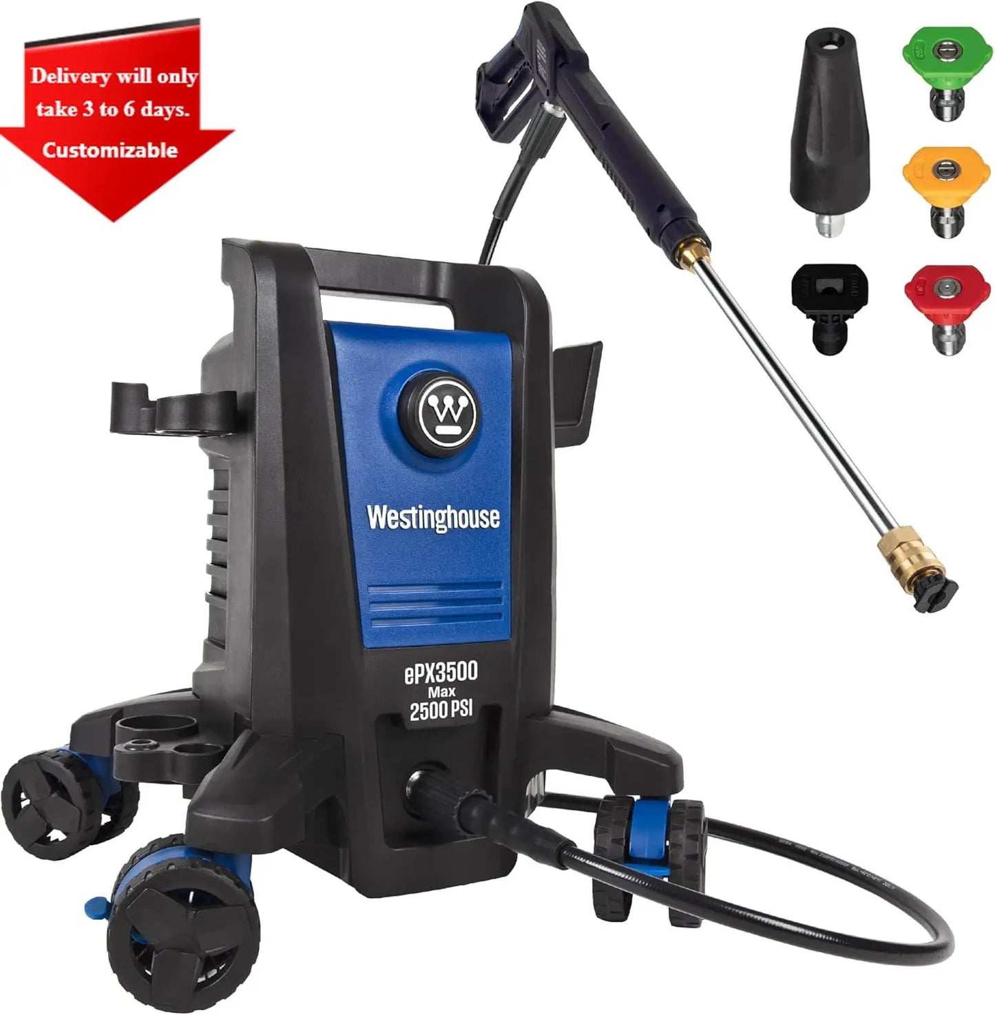 EPX3500 Electric Pressure Washer 2500 PSI 1.76 GPM Anti Tipping Pro Wand