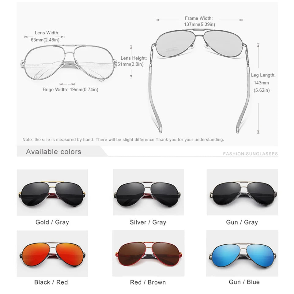 CLLOIO Men Aluminum Polarized Sunglasses Driving Glasses