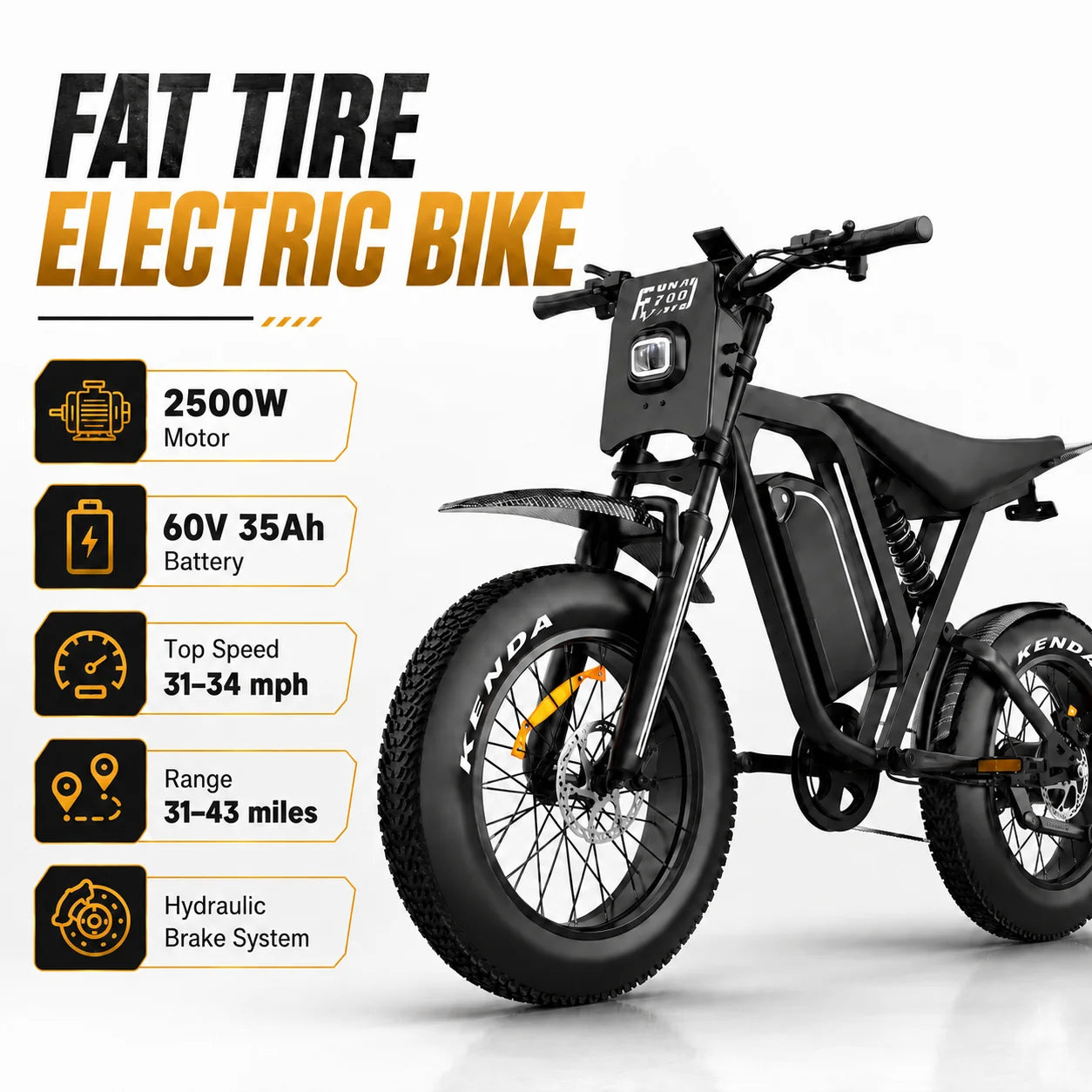 DEEPOWER R700 2500W Electric Dirt Bike 60V Lithium Battery