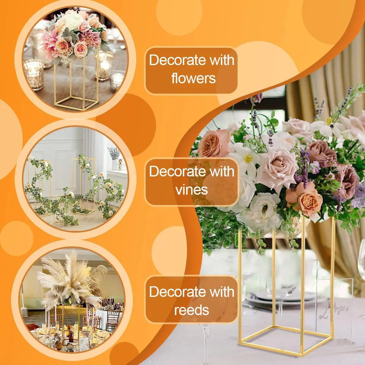 Wedding Table Centerpiece Metal Flower Vase For Party Decor