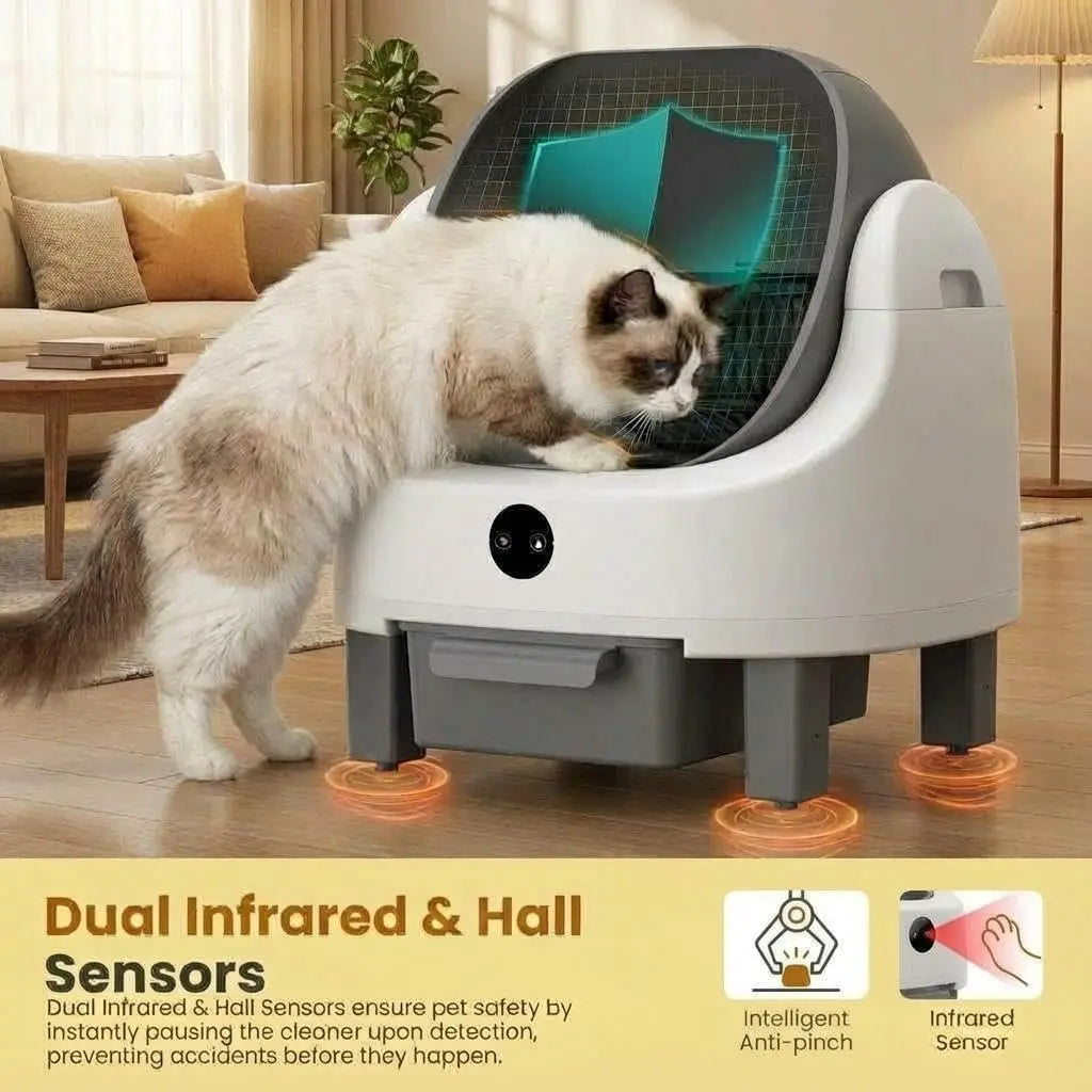 HiMISS Automatic Self-Cleaning Litter Box With Open-Top Design