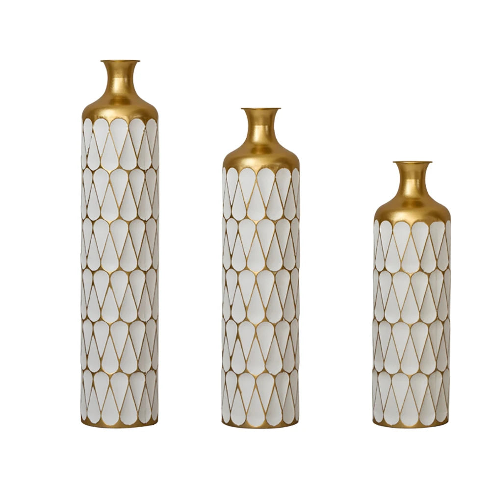 TWISTER.CK Floor Vase 3-Piece Modern Metal Decoration Set